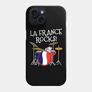 French Flag Drums, La France Rocks, Drummer Musician Phone Case