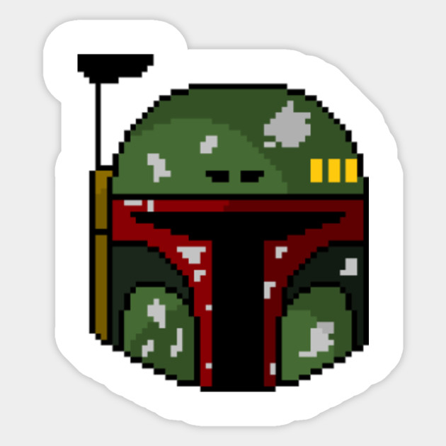 Boba Fett Pixel Helmet Boba Fett Sticker Teepublic