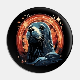 Patriotic Harp Seal Pin