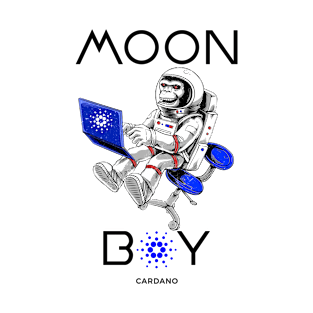 Cardano Crypto. ADA Crypto Moon Boy T-Shirt