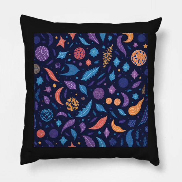 Seamless Patterns of Cosmic Wonder Pillow by JEWEBIE