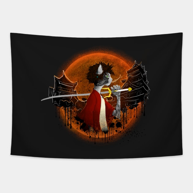 Samurai Champloo Cat Mugen Cat Tapestry TeePublic