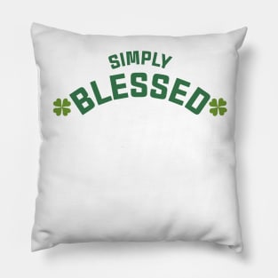 Simply Blessed Religious Clover St Patrick's Day Pillow