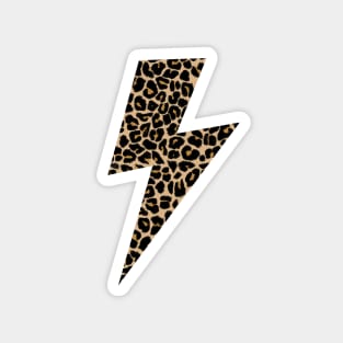 Leopard Print on Lightning Bolt Design Magnet