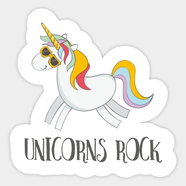 ornament bladzijde Oorzaak Unicorns Rock! Funny Cute Unicorn Rock - Unicorn - Sticker | TeePublic