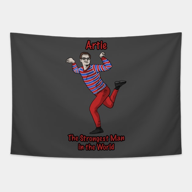 Artie, The Strongest Man in the World Tapestry by Black Snow Comics