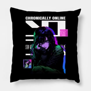 Chronically Online Anime Girl Pillow