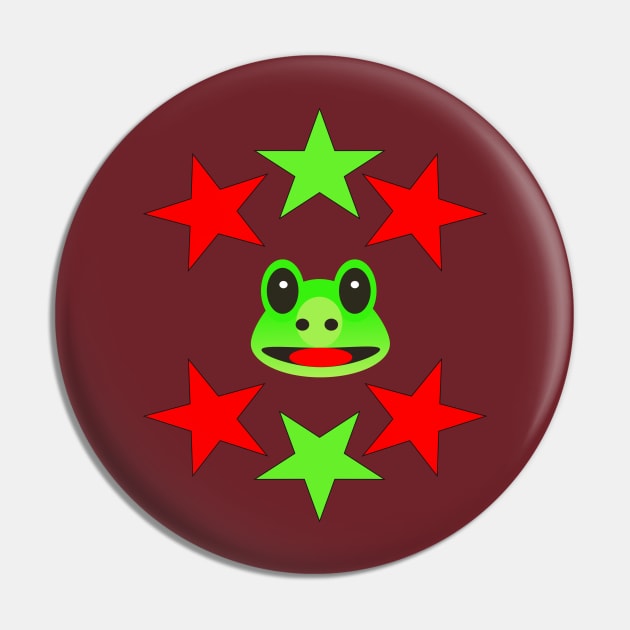 frog with star Pin by cel