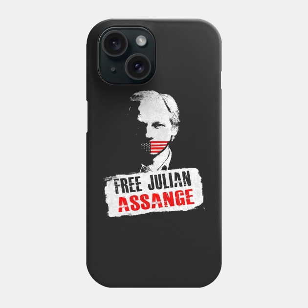 Free Julian Assange Phone Case by kurticide