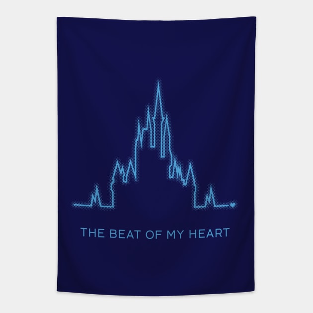 Beat Of My Heart (Blue) Tapestry by Heyday Threads