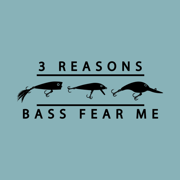 Three Reasons Bass Fear Me Fishing Lures - Black by BlueSkyTheory
