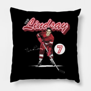 Ted Lindsay Detroit Retro Pillow