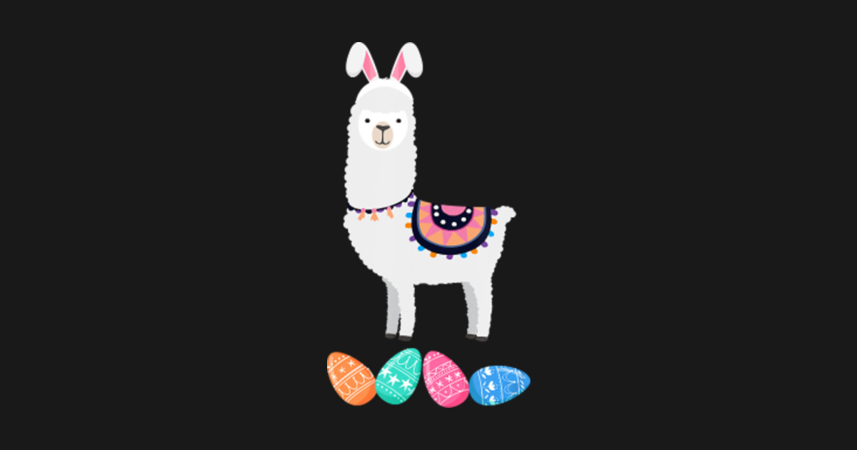 Llama Pretty Easter Llama With Easter Eggs Llama TShirt TeePublic