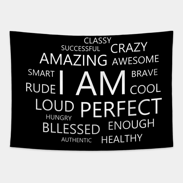 I am Affirmations, positive affirmations for women Tapestry by FlyingWhale369