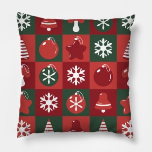 Festive pattern with Christmas ornaments Pillow