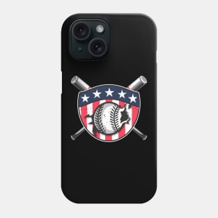 Baseball Player Badge American Flag Team Phone Case