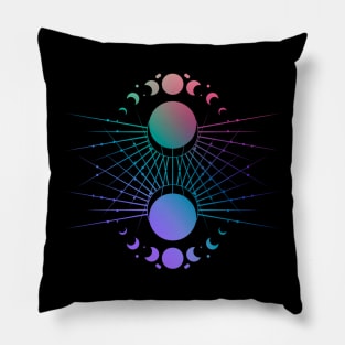 Moon Phases - Sun Magic - Festival Gear - Psychedelic and Spiritual Artwork Pillow