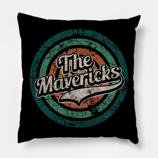 The Mavericks // Retro Circle Crack Vintage Pillow