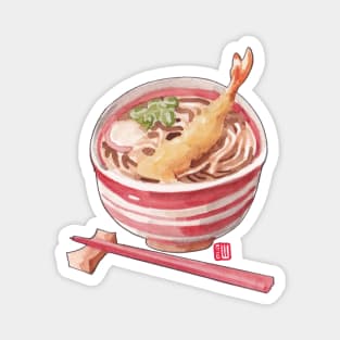 Tempura Soba with Chopsticks Sticker Magnet