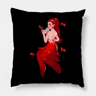 Goldfish Mermaid Pillow