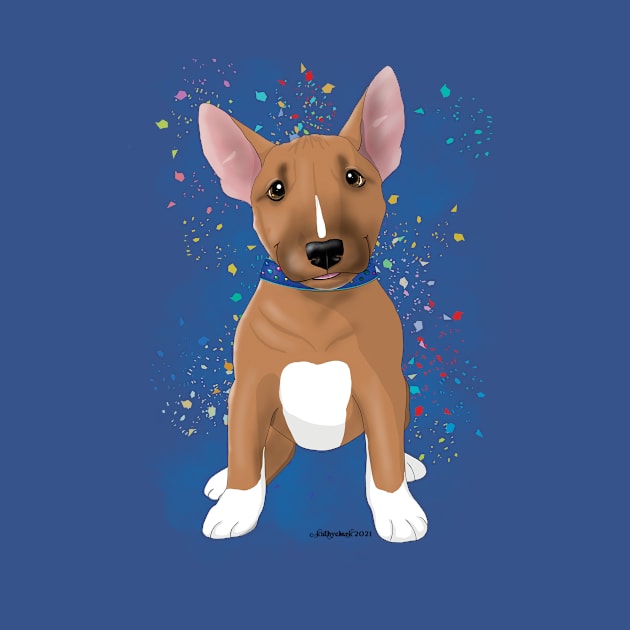 Bull Terrier Pup red & white by FLCupcake