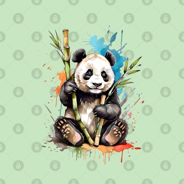 Artistic Panda Portrait V3 by Peter Awax