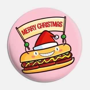 Cute christmas hot dog Pin