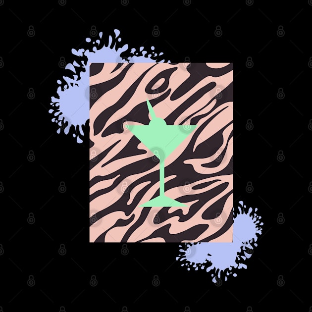 Martini Zebra Print by Digital Canvas Ltd