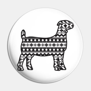 Livestock Boer Goat with Southwest Aztec Pattern Pin