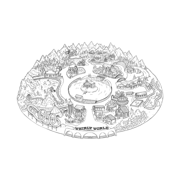 Whirly World Park Map White by EmetStudios