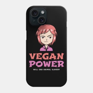 Vegan Power Anime Girl Phone Case