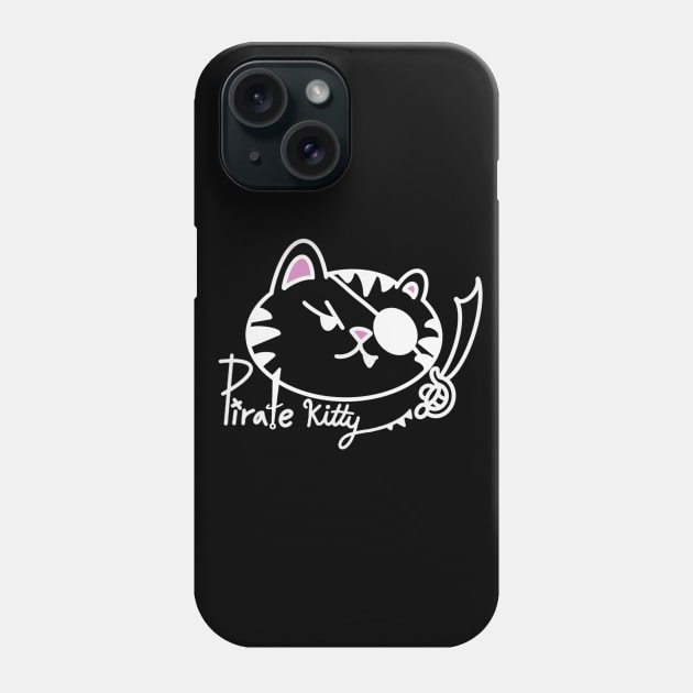 Pirate Kitty! (White) Phone Case by papajohn41690