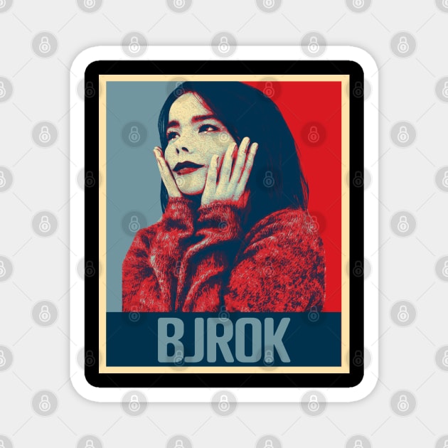 Retro BjOrk Fan Art Design Magnet by Kinanti art