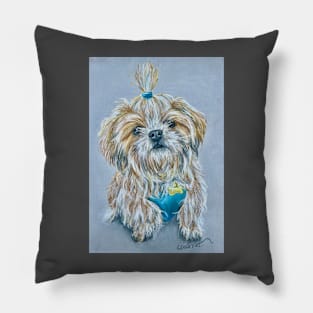 Shih Tzu with a ponytail Pillow