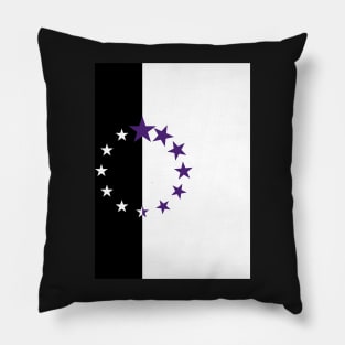 Half Black Half white 12 growing stars white to purple Pillow