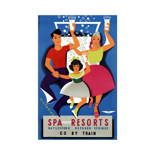 Vintage Travel Poster Australia Spa Health Resorts by vintagetreasure