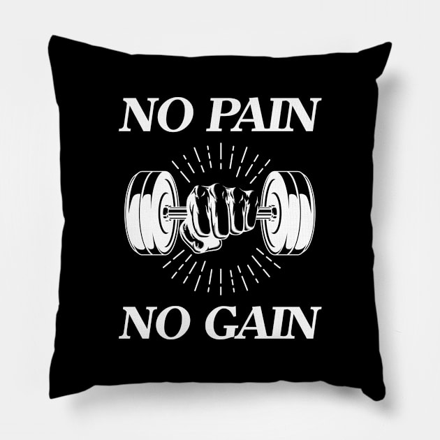 No pain no gain - Crazy gains - Nothing beats the feeling of power that weightlifting, powerlifting and strength training it gives us! A beautiful vintage design representing body positivity! Pillow by Crazy Collective