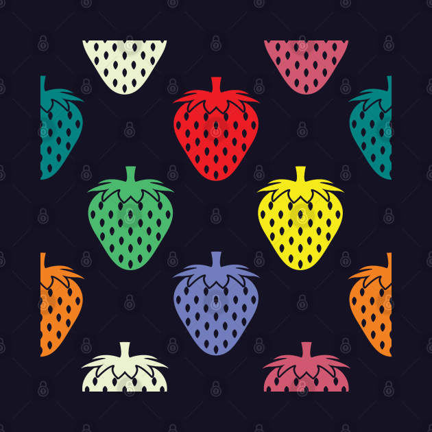 Colorful Strawberry Fruit Pattern by FromTheAshes