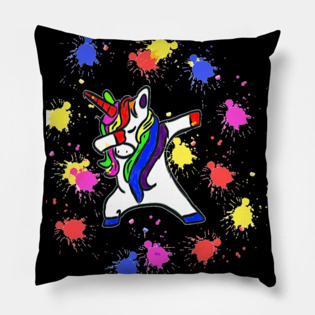 Dabbing unicorn shirt gift for everyone mother dad friend girlfriend youth Pillow by FouadBelbachir46