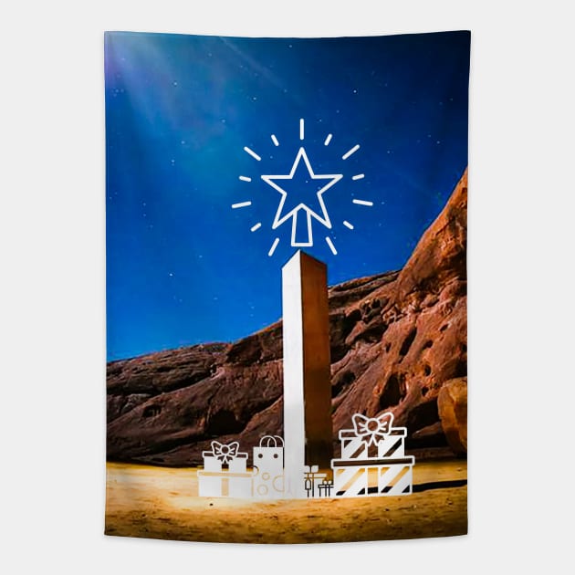 Monolith Christmas Tree Tapestry by Digital GraphX