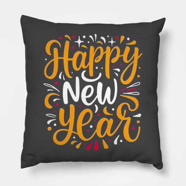 Happy New Year Pillow by Welcome To Chaos 