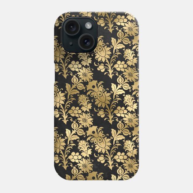 Floral Artistic Gold Phone Case by Alvd Design