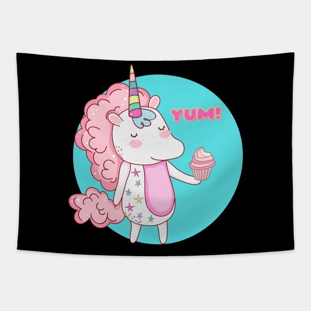 Unicorns Love Cupcakes — Yum! Tapestry by nathalieaynie