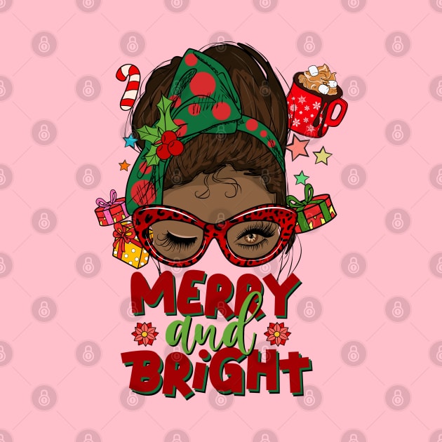 Merry and Bright, Black Girl Christmas Magic by UrbanLifeApparel