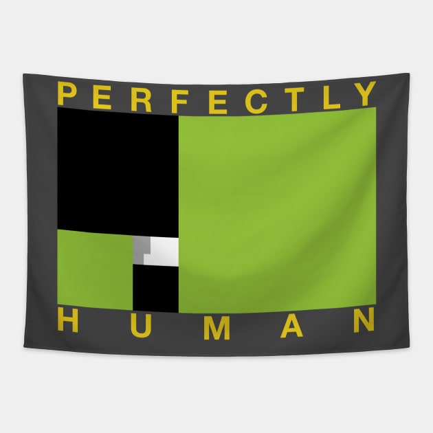 Perfectly Human - Agender Pride Flag Tapestry by OutPsyder