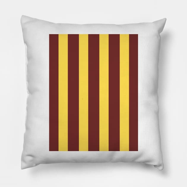 Sheffield United Retro 1982 Away Yellow and Brown Stripes Pillow by Culture-Factory