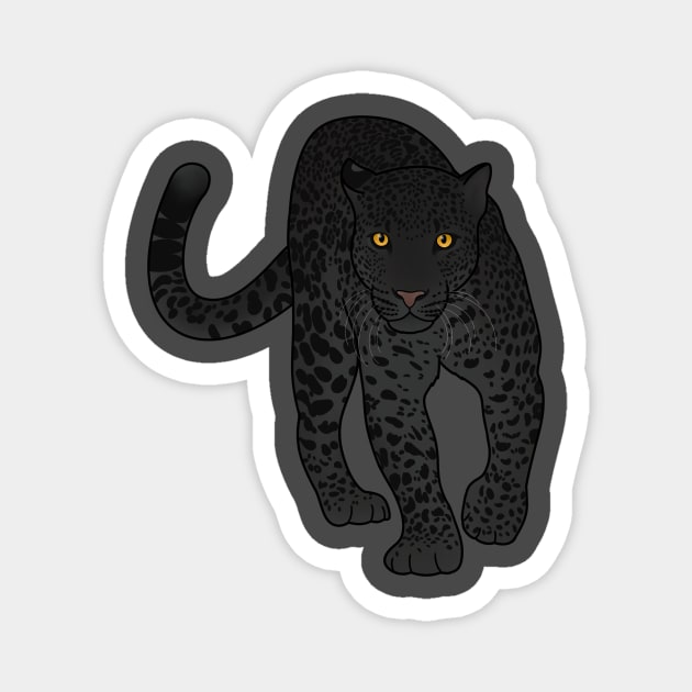 Black Jaguar Panther Stalking Magnet by logiamerch