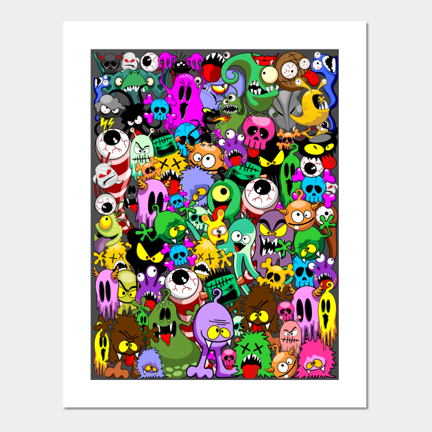 Monsters Doodles Characters Saga - Monsters Doodles - Posters and Art Prints | TeePublic Monsters Doodles Characters Saga - Monsters Doodles - Posters and Art Prints | TeePublic
