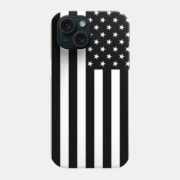 US Flag (B&W) Phone Case by MacGordonsEmporium