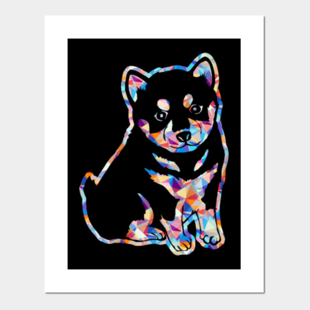 Diamond Painting Rainbow Colored Shiba Inu Shiba Inu Posters